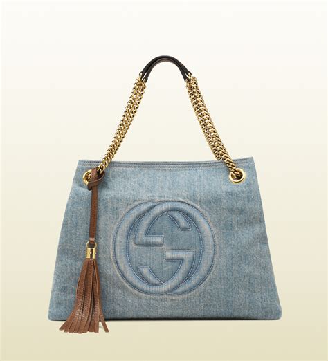 gucci soho denim shoulder bag|Gucci shoulder bag outlet.